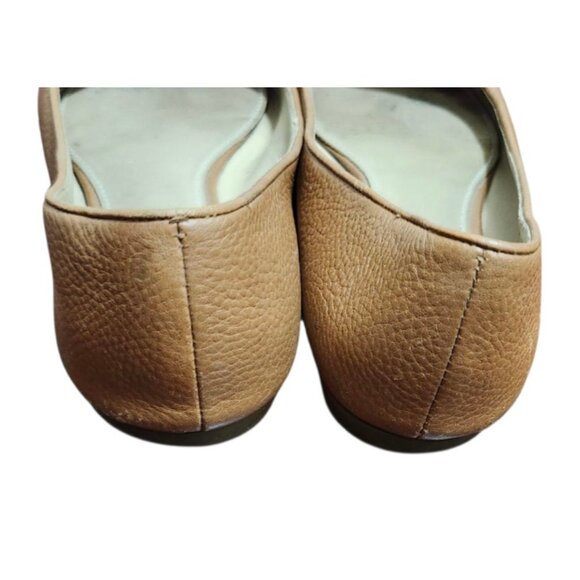 Tory Burch Brown Leather Flats with Metallic Logo Size 8 - Picture 9 of 13